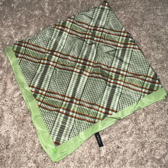 Vintage Rare Twinhill Silk Scarf Green Plaid - Picture 9 of 9